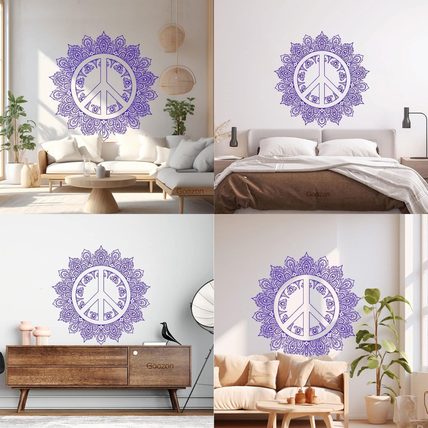 Wall Stickers Mandala Peace Symbol Hippie Buddhism Art Mural Painting