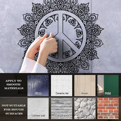 Wall Stickers Mandala Peace Symbol Hippie Buddhism Art Mural Painting