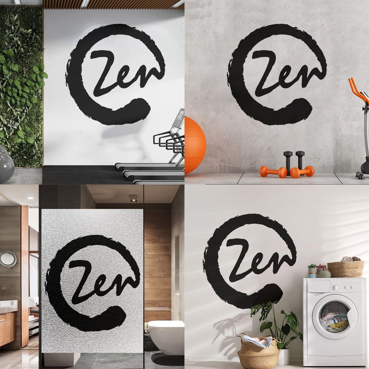 Fine Carving Stickers Meditation Circle Enso Zen Balance Calligraphy Asian Do Not Damage The Wall Surface