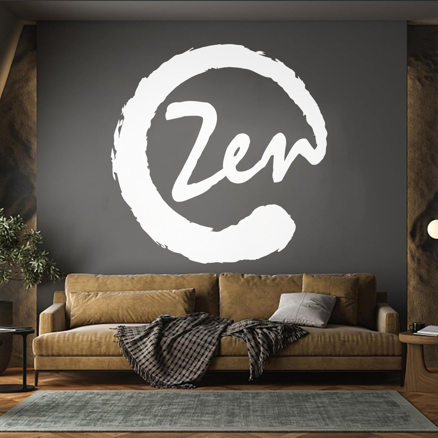 Fine Carving Stickers Meditation Circle Enso Zen Balance Calligraphy Asian Do Not Damage The Wall Surface