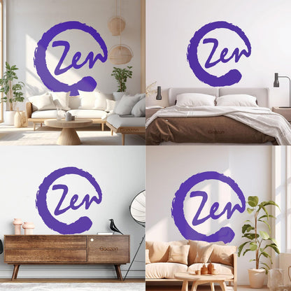 Fine Carving Stickers Meditation Circle Enso Zen Balance Calligraphy Asian Do Not Damage The Wall Surface