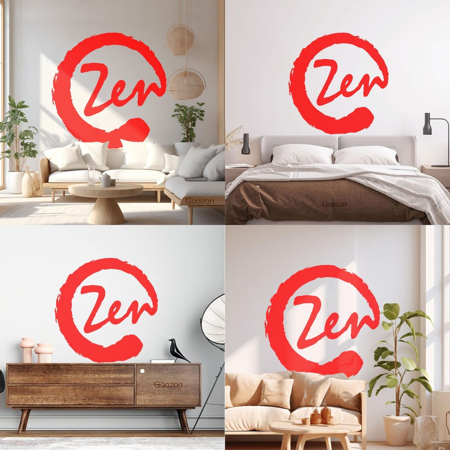 Fine Carving Stickers Meditation Circle Enso Zen Balance Calligraphy Asian Do Not Damage The Wall Surface
