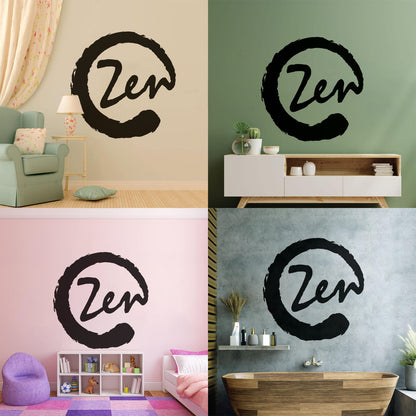 Fine Carving Stickers Meditation Circle Enso Zen Balance Calligraphy Asian Do Not Damage The Wall Surface