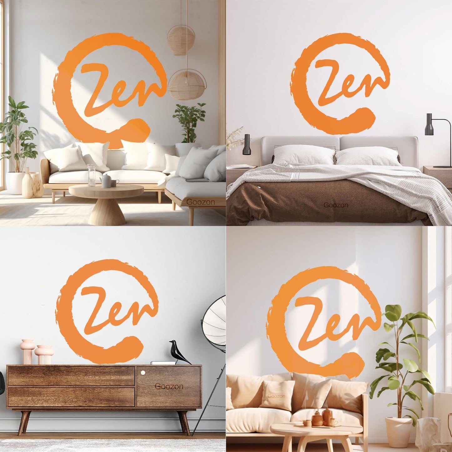Fine Carving Stickers Meditation Circle Enso Zen Balance Calligraphy Asian Do Not Damage The Wall Surface
