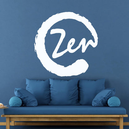 Fine Carving Stickers Meditation Circle Enso Zen Balance Calligraphy Asian Do Not Damage The Wall Surface
