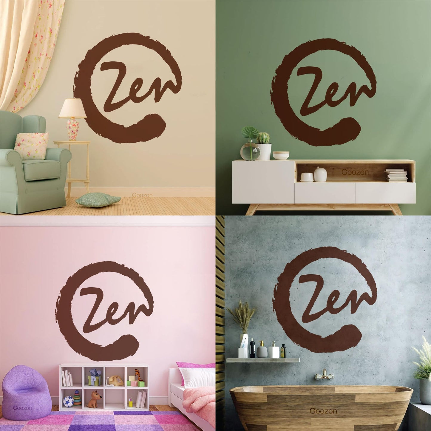Fine Carving Stickers Meditation Circle Enso Zen Balance Calligraphy Asian Do Not Damage The Wall Surface