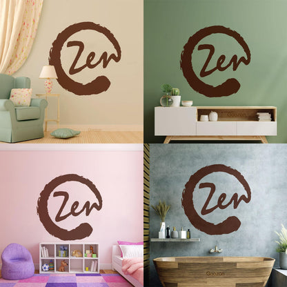 Fine Carving Stickers Meditation Circle Enso Zen Balance Calligraphy Asian Do Not Damage The Wall Surface