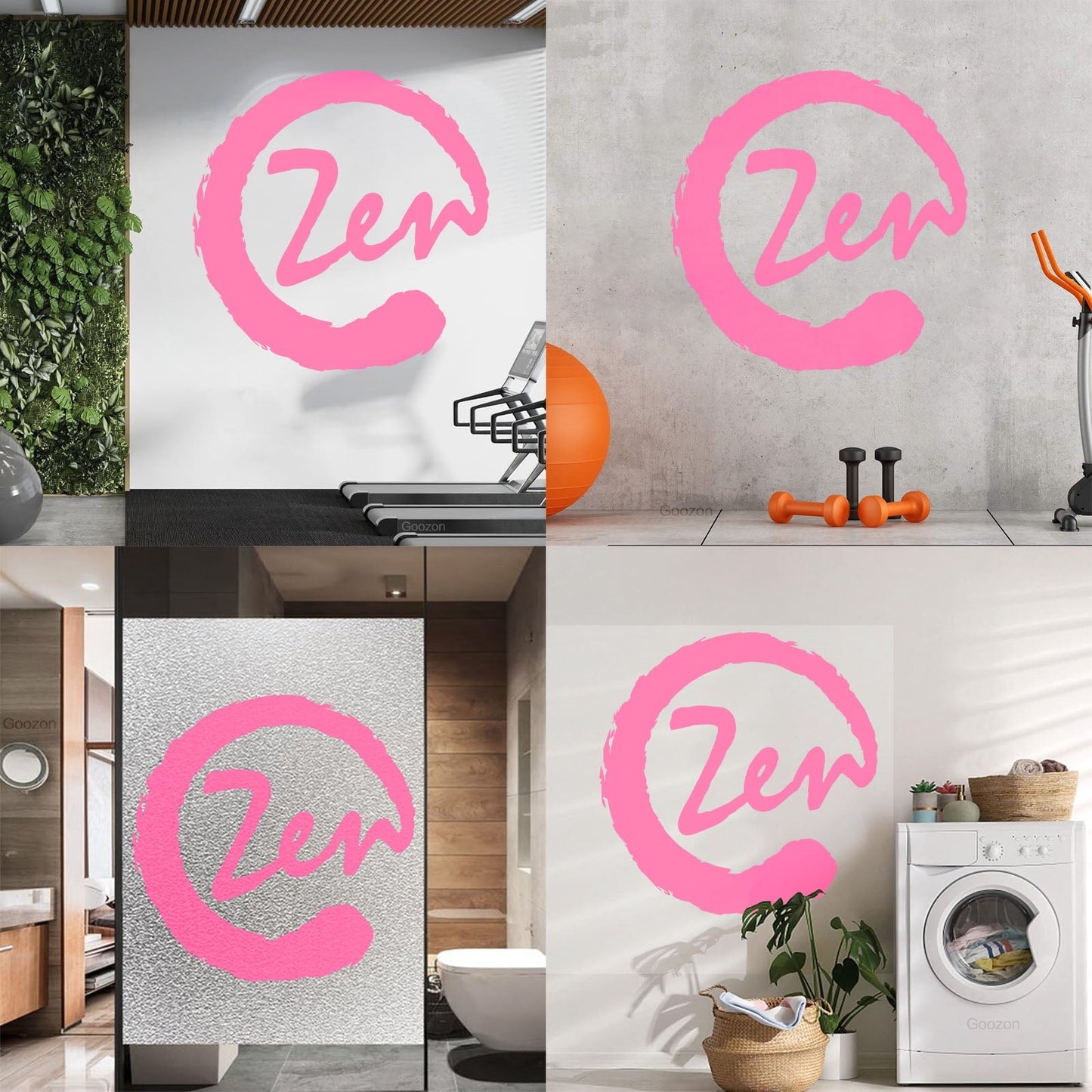 Fine Carving Stickers Meditation Circle Enso Zen Balance Calligraphy Asian Do Not Damage The Wall Surface