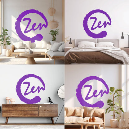 Fine Carving Stickers Meditation Circle Enso Zen Balance Calligraphy Asian Do Not Damage The Wall Surface
