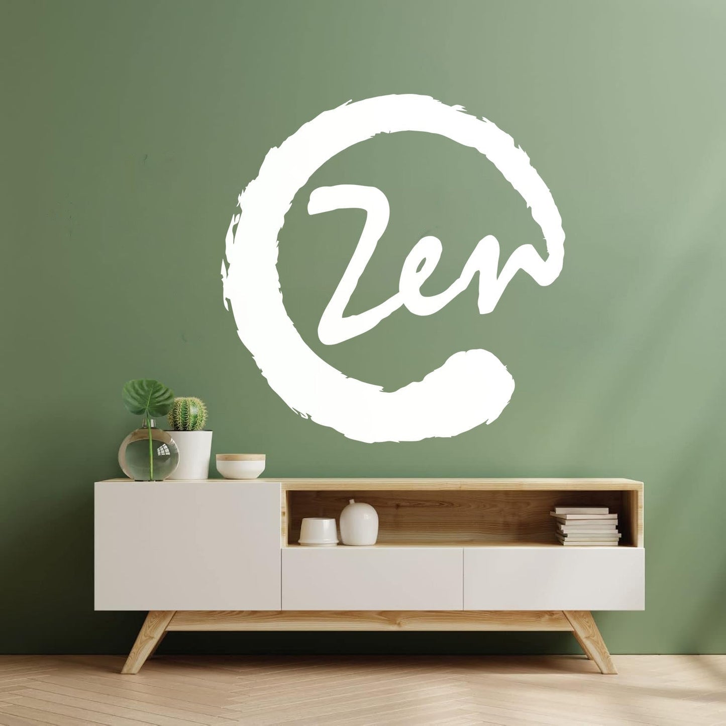 Fine Carving Stickers Meditation Circle Enso Zen Balance Calligraphy Asian Do Not Damage The Wall Surface