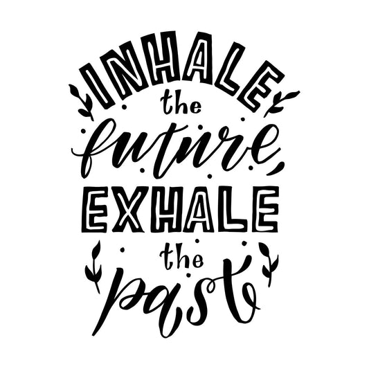 Lettering Decals Meditation Relax Inhale Exhale Words Quote Multiple Size Options