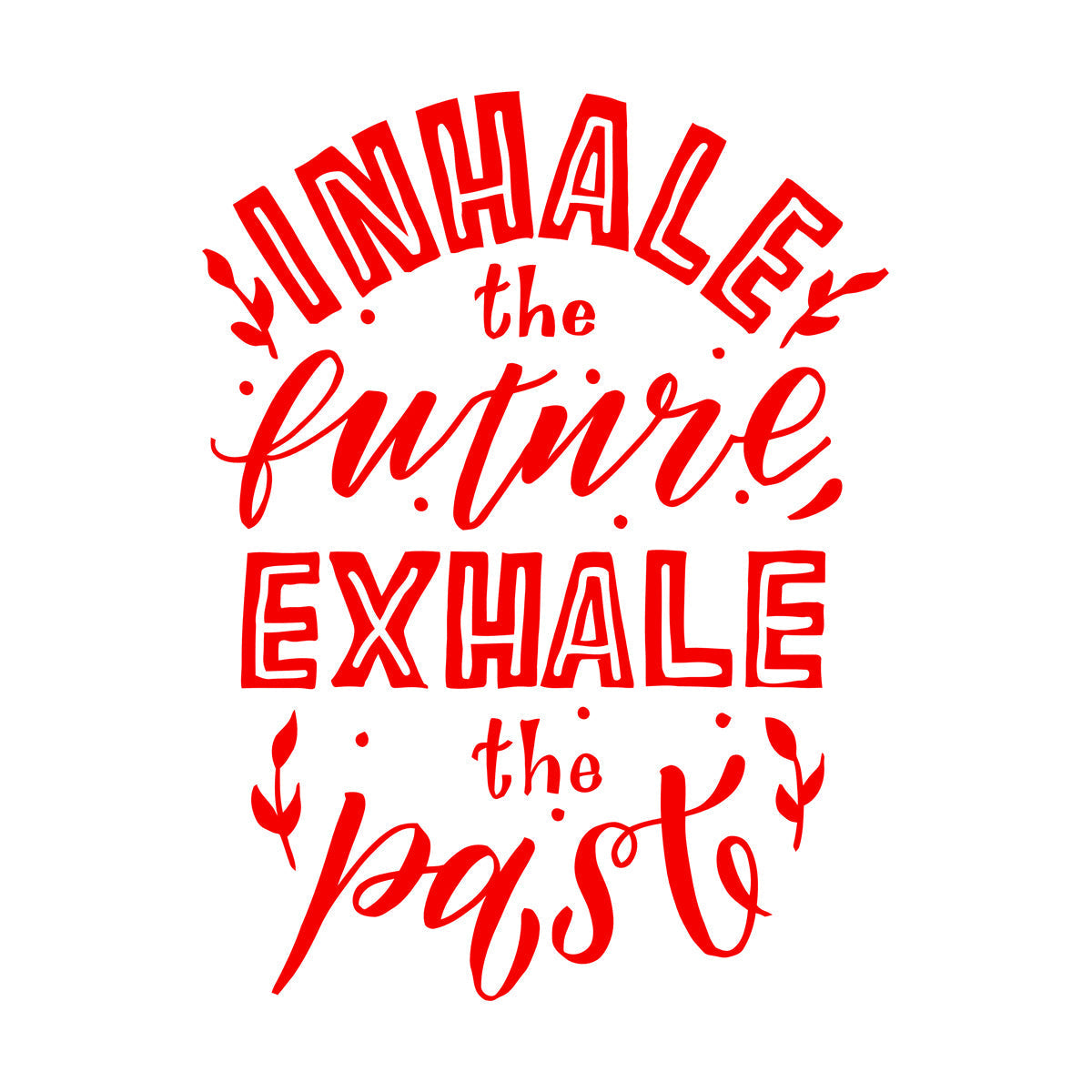 Lettering Decals Meditation Relax Inhale Exhale Words Quote Multiple Size Options