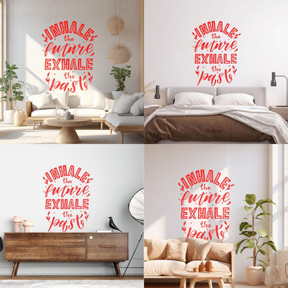Lettering Decals Meditation Relax Inhale Exhale Words Quote Multiple Size Options