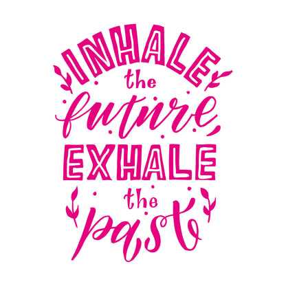 Lettering Decals Meditation Relax Inhale Exhale Words Quote Multiple Size Options
