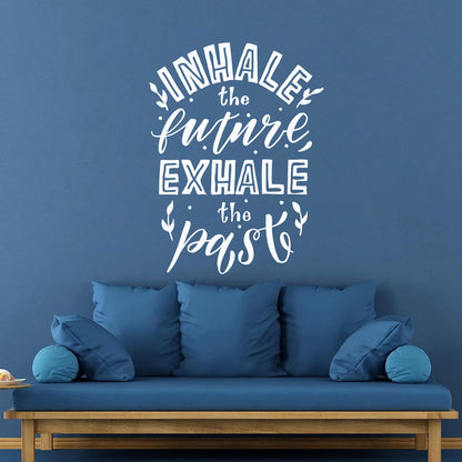 Lettering Decals Meditation Relax Inhale Exhale Words Quote Multiple Size Options