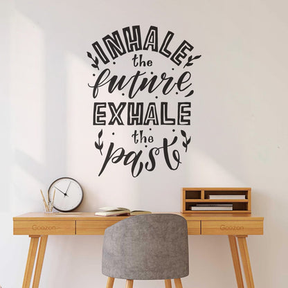 Lettering Decals Meditation Relax Inhale Exhale Words Quote Multiple Size Options