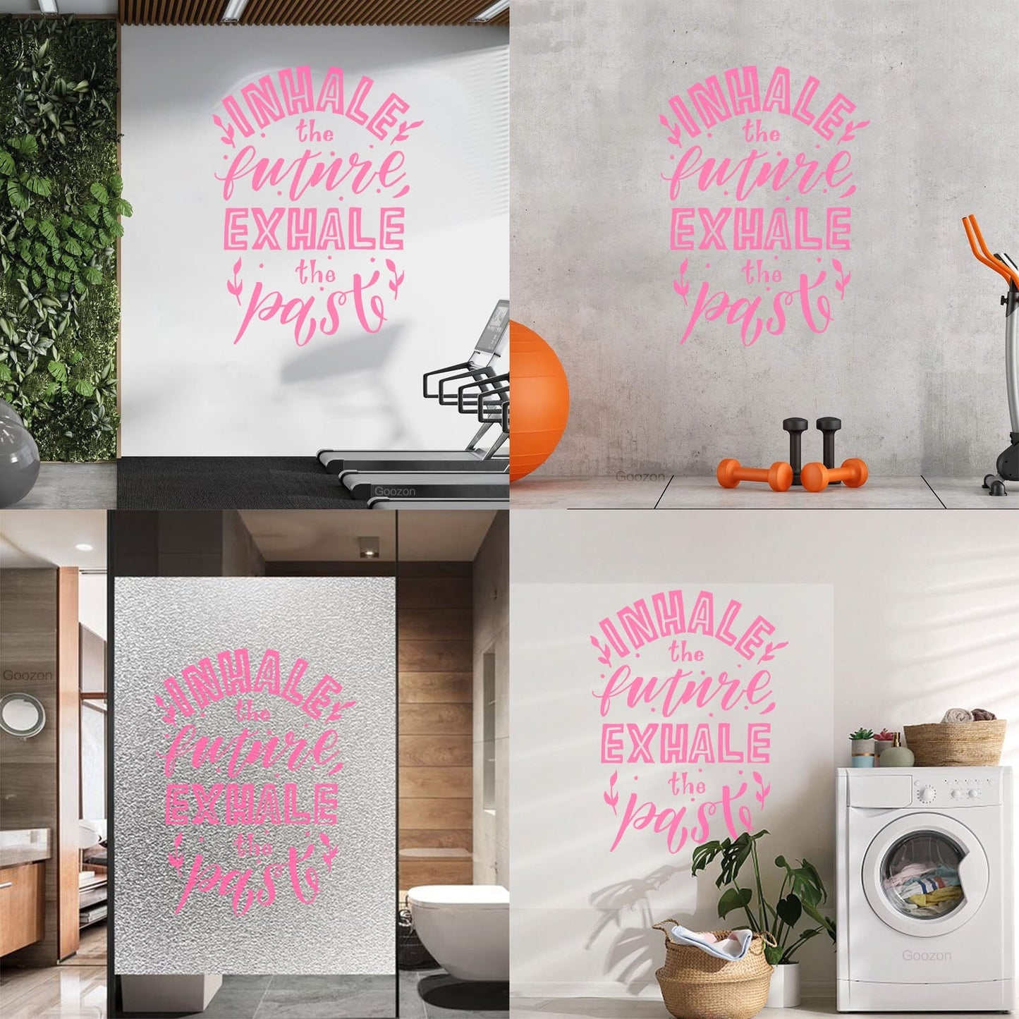 Lettering Decals Meditation Relax Inhale Exhale Words Quote Multiple Size Options