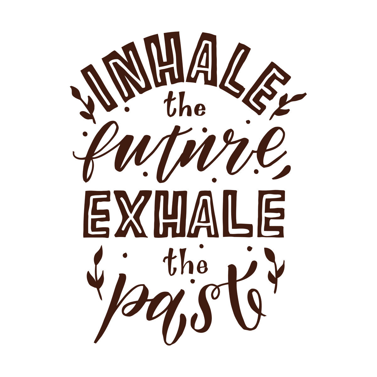 Lettering Decals Meditation Relax Inhale Exhale Words Quote Multiple Size Options
