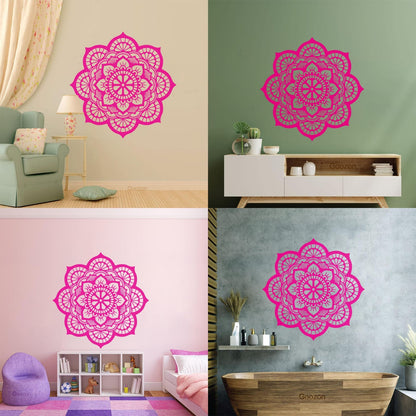 Wall Decals Paster Paper Meditation Circle Ornament Pattern Beautiful Mandala Personalized Customization