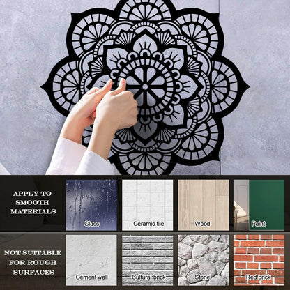 Wall Decals Paster Paper Meditation Circle Ornament Pattern Beautiful Mandala Personalized Customization