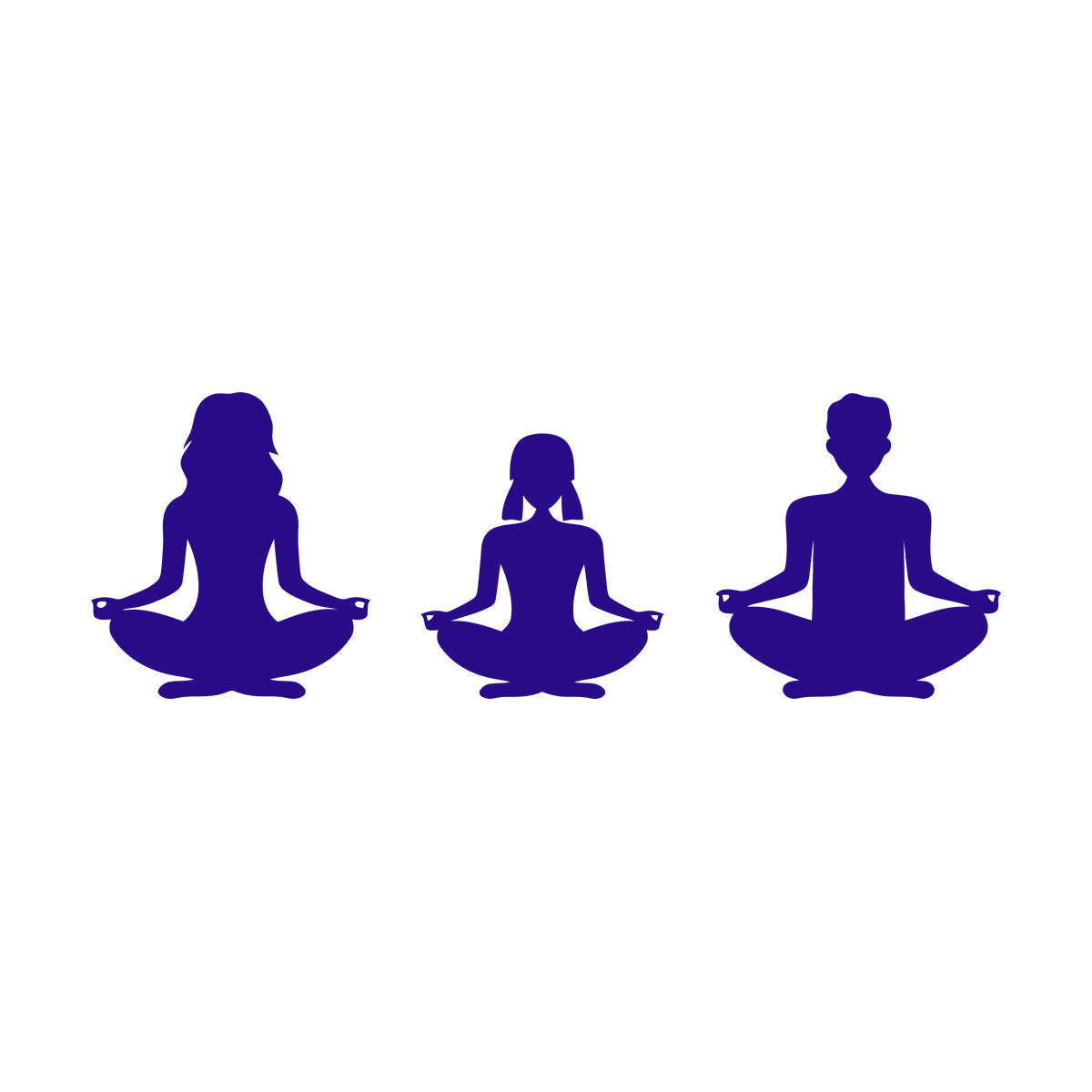 Wall Stickers Mother Daughter Father Pose Mind Relax Meditation Room Glass Stickers
