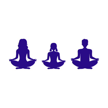 Wall Stickers Mother Daughter Father Pose Mind Relax Meditation Room Glass Stickers