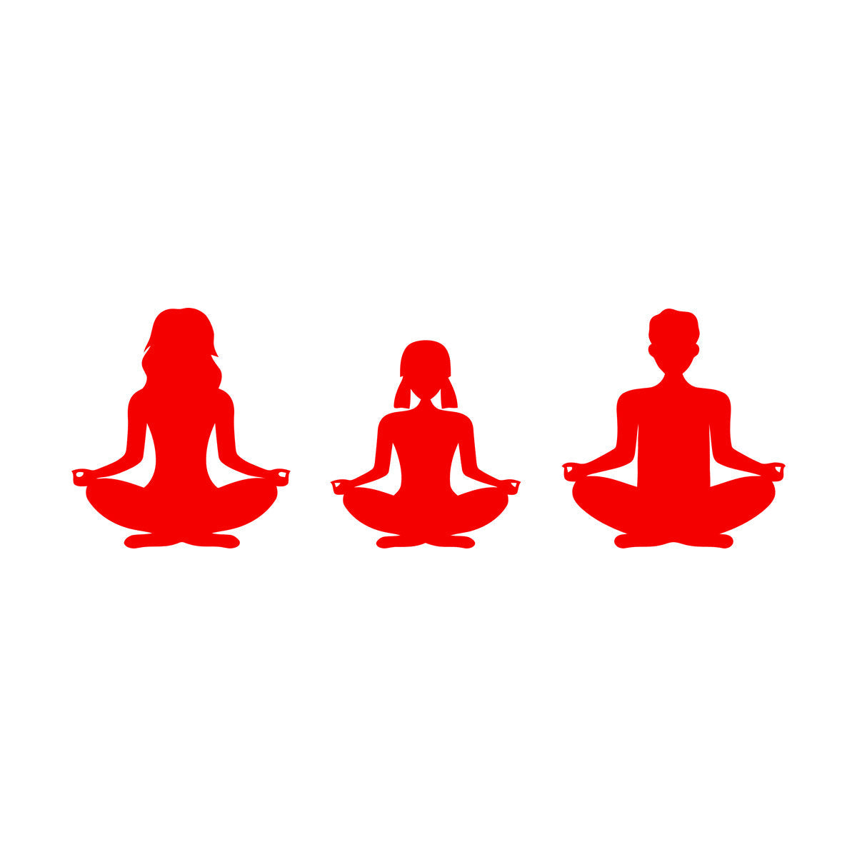 Wall Stickers Mother Daughter Father Pose Mind Relax Meditation Room Glass Stickers
