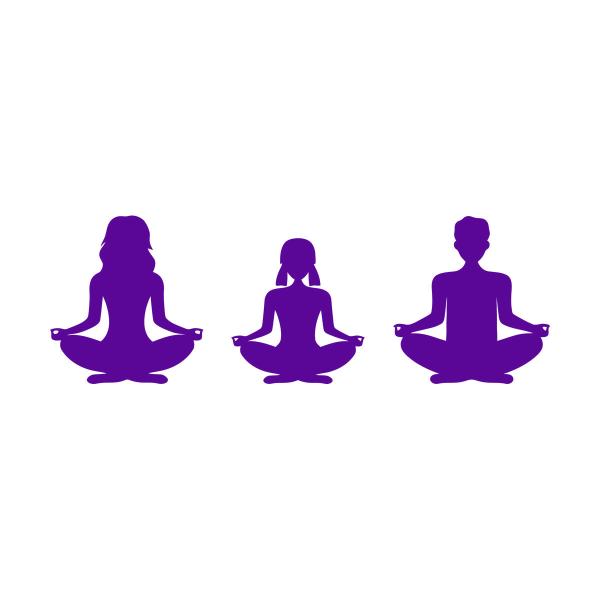 Wall Stickers Mother Daughter Father Pose Mind Relax Meditation Room Glass Stickers