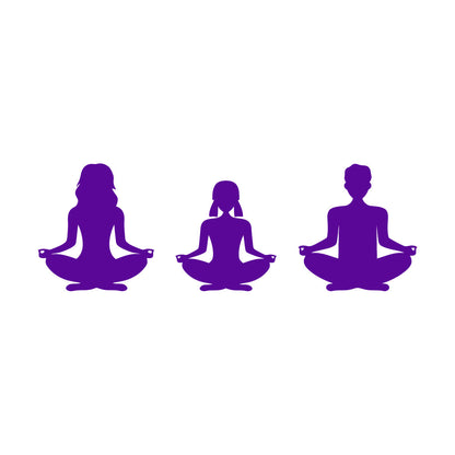 Wall Stickers Mother Daughter Father Pose Mind Relax Meditation Room Glass Stickers