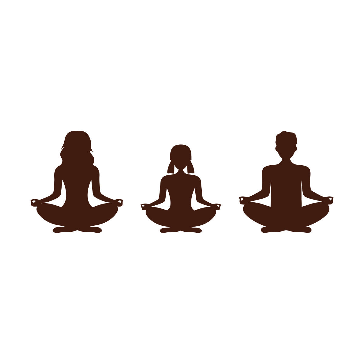 Wall Stickers Mother Daughter Father Pose Mind Relax Meditation Room Glass Stickers