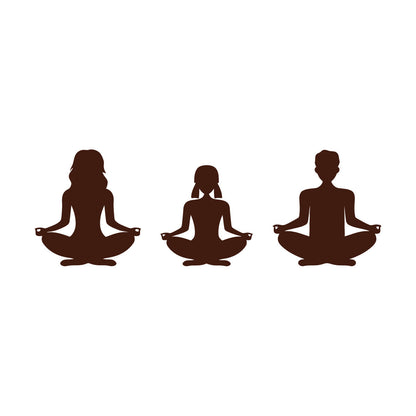 Wall Stickers Mother Daughter Father Pose Mind Relax Meditation Room Glass Stickers