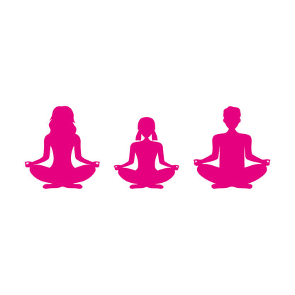 Wall Stickers Mother Daughter Father Pose Mind Relax Meditation Room Glass Stickers