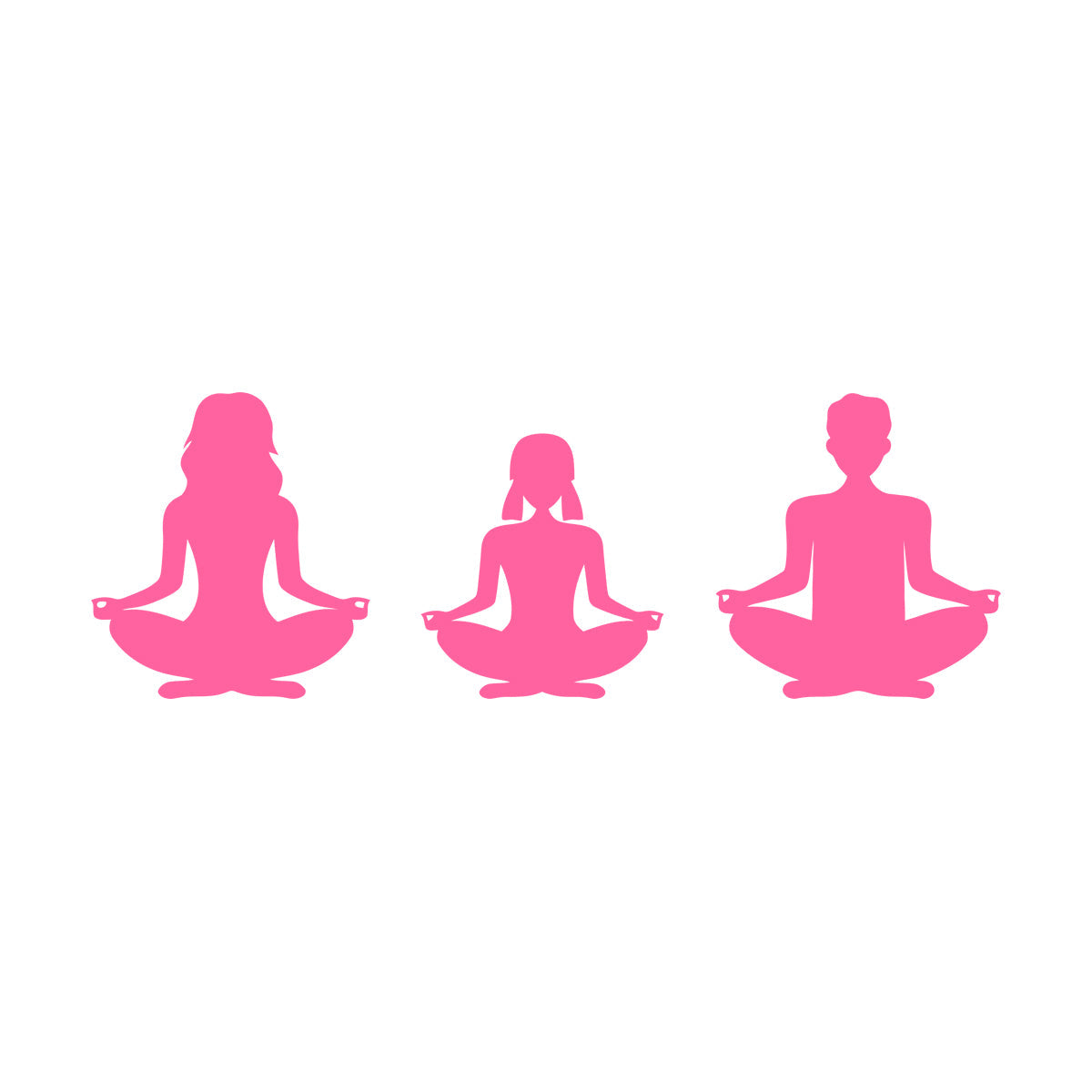 Wall Stickers Mother Daughter Father Pose Mind Relax Meditation Room Glass Stickers