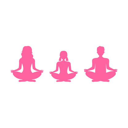 Wall Stickers Mother Daughter Father Pose Mind Relax Meditation Room Glass Stickers