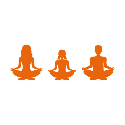 Wall Stickers Mother Daughter Father Pose Mind Relax Meditation Room Glass Stickers