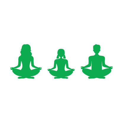 Wall Stickers Mother Daughter Father Pose Mind Relax Meditation Room Glass Stickers