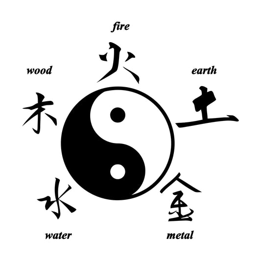 Vinyl Art Sticker Oriental Chinese Characters Yin Yang Zen Asian Style Art Decoration