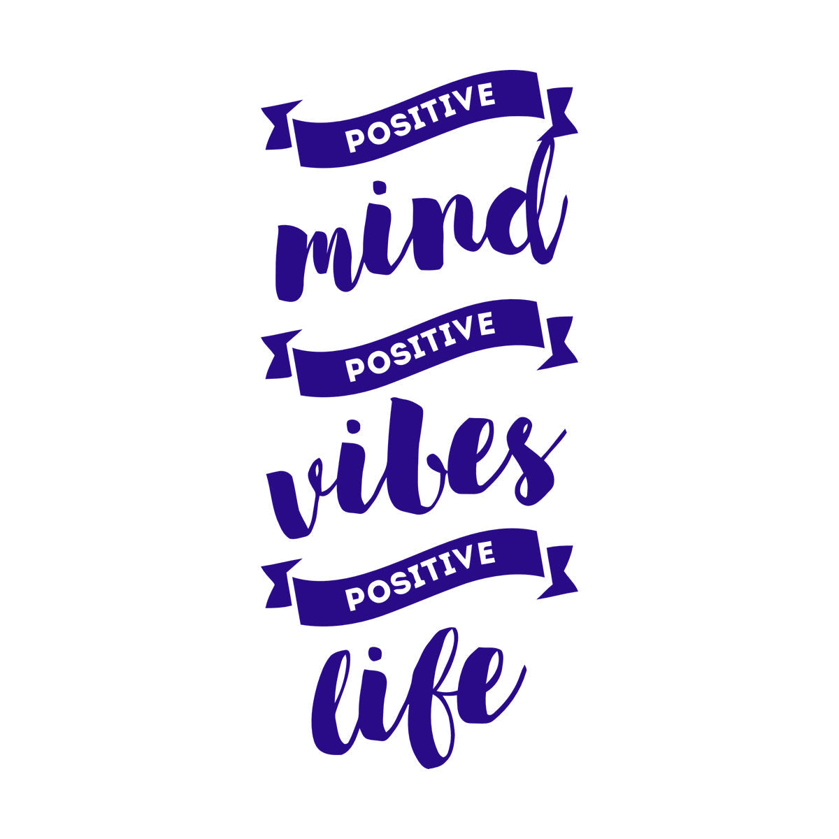 Mural And Wall Vinyl Decal Positive Vibes Quote Meditation Home Multi Color Selection