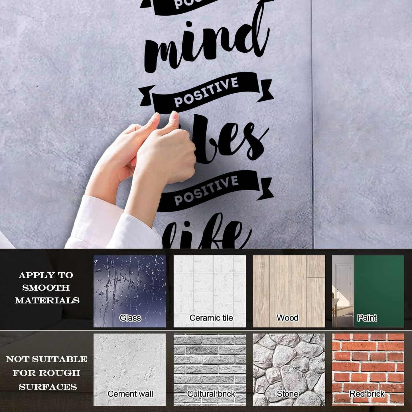 Mural And Wall Vinyl Decal Positive Vibes Quote Meditation Home Multi Color Selection