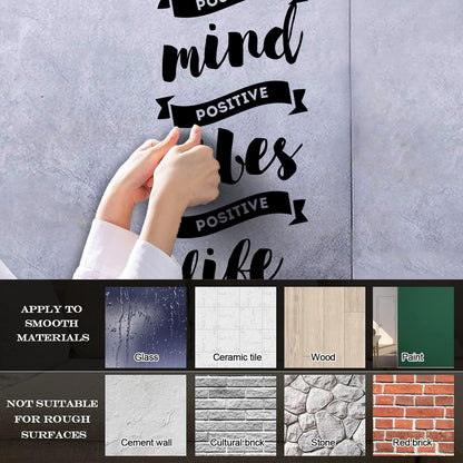 Mural And Wall Vinyl Decal Positive Vibes Quote Meditation Home Multi Color Selection