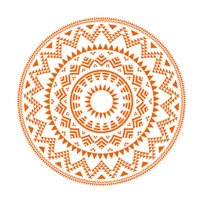 Lettering Stickers Round Ethnic Style Geometric Pattern Mandala Ornament Wall Beautification