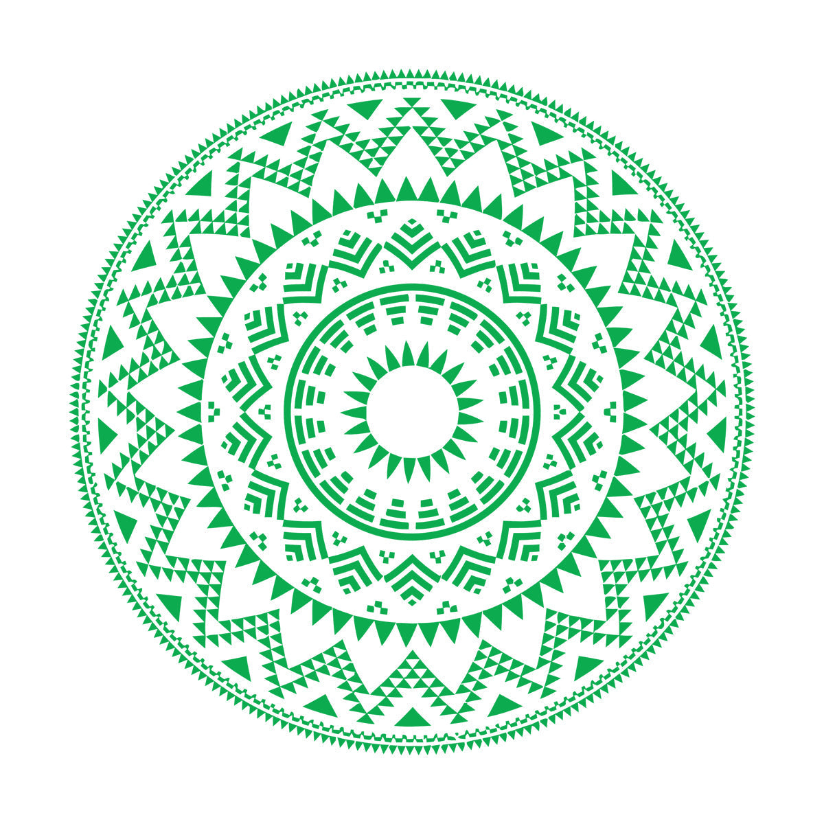 Lettering Stickers Round Ethnic Style Geometric Pattern Mandala Ornament Wall Beautification