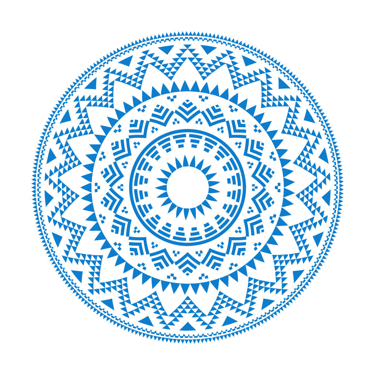 Lettering Stickers Round Ethnic Style Geometric Pattern Mandala Ornament Wall Beautification
