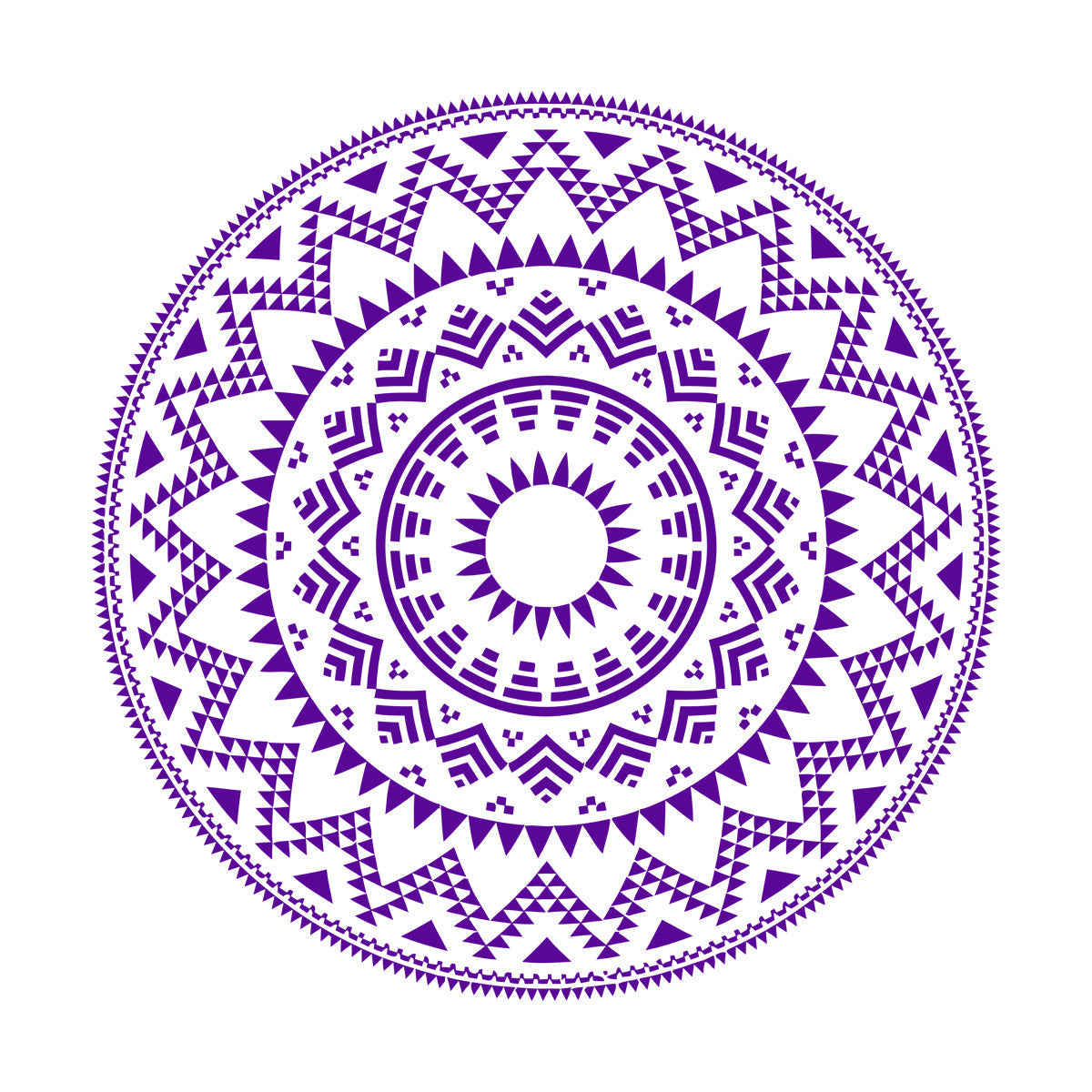 Lettering Stickers Round Ethnic Style Geometric Pattern Mandala Ornament Wall Beautification