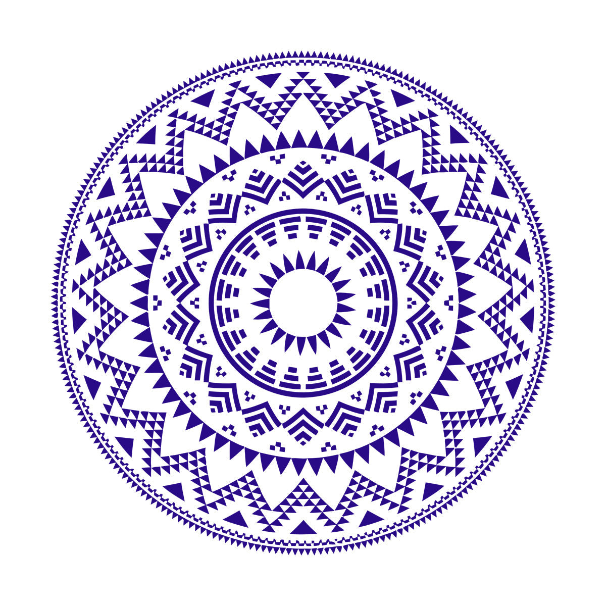 Lettering Stickers Round Ethnic Style Geometric Pattern Mandala Ornament Wall Beautification