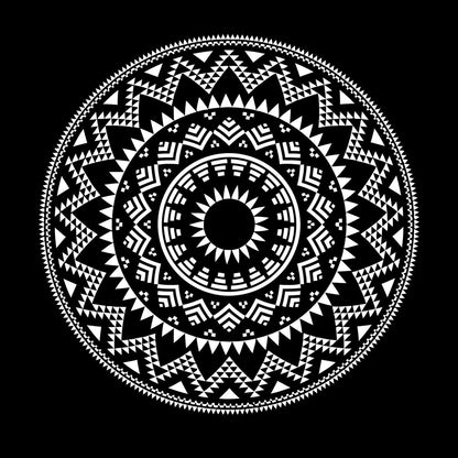 Lettering Stickers Round Ethnic Style Geometric Pattern Mandala Ornament Wall Beautification