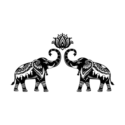 Lettering Stickers Indian Elephants Animals Hinduism Hindu Lotus Personalized Customization
