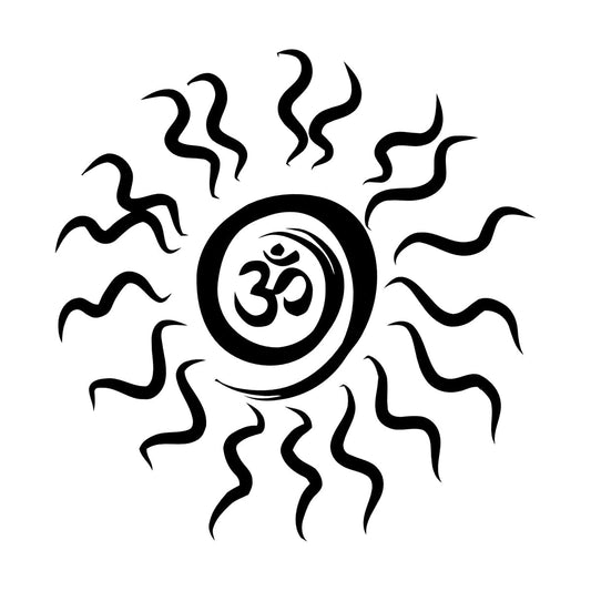 Wall Stickers Paster Paper Sun Om Mandala Mantra Hinduism Store Decoration