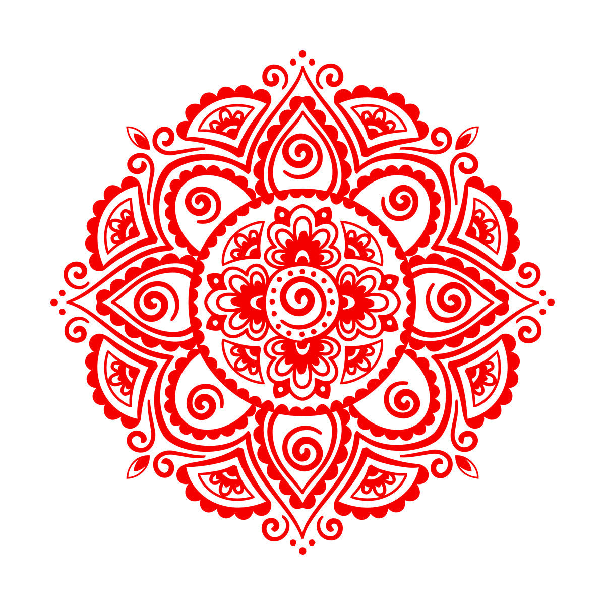 Symbol Mandala Buddhism Hinduism Religion Lotus Fine Carving Stickers Removable Without Leaving Glue