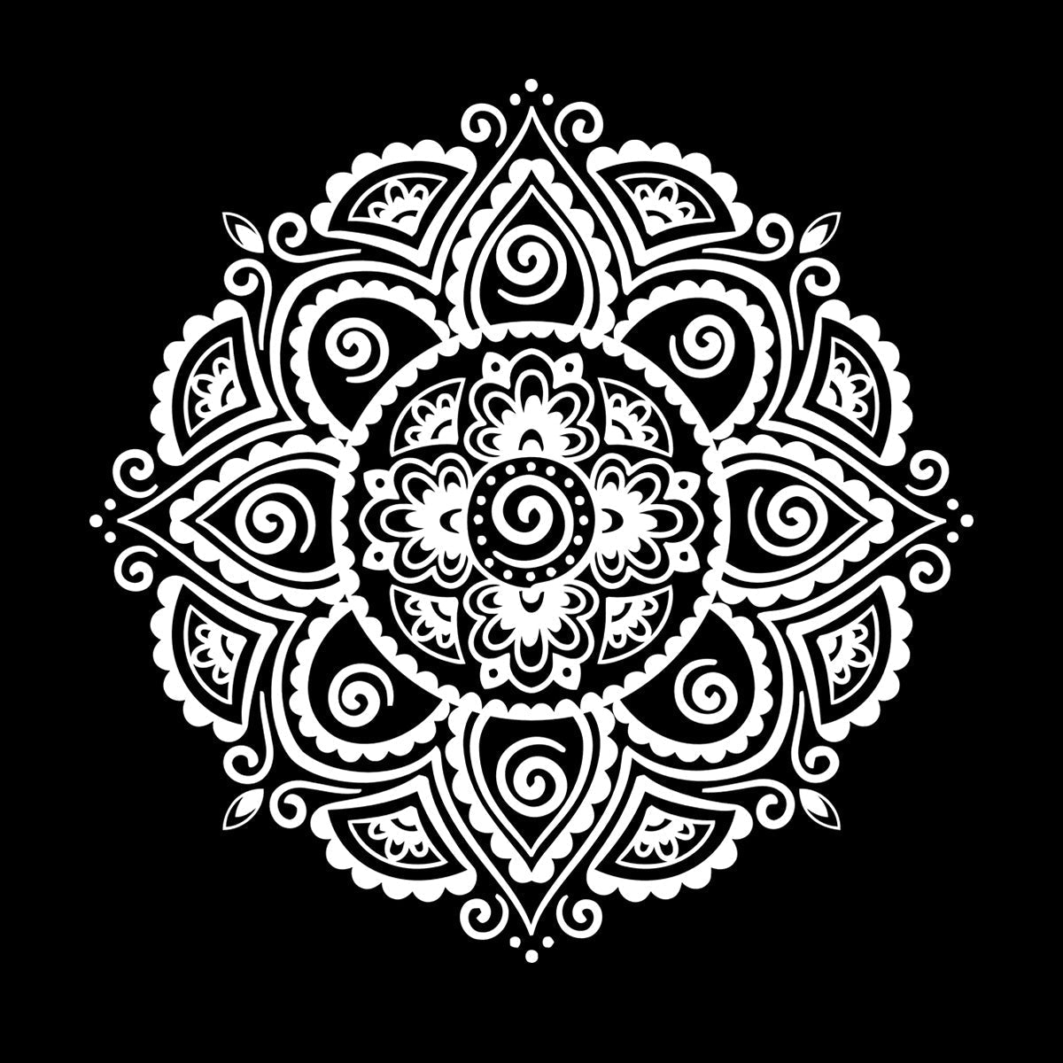 Symbol Mandala Buddhism Hinduism Religion Lotus Fine Carving Stickers Removable Without Leaving Glue